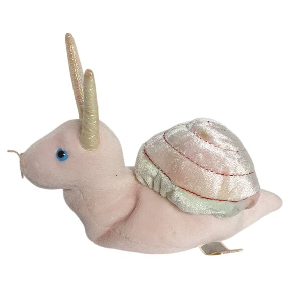 VTG Beanie Babies SWIRLY The Snail Plush 6" Toy With Iridescent Shell Retired - Picture 1 of 4